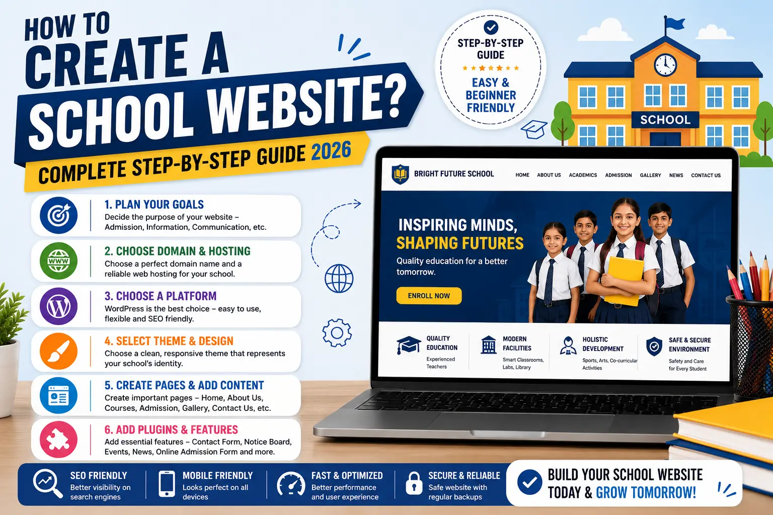 How to Create a School Website? (Complete Step-by-Step Guide 2026)